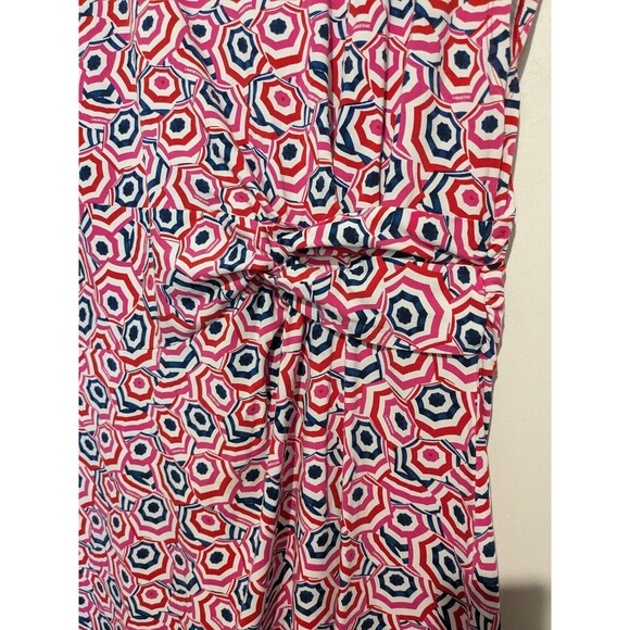 Lands End Dress 2X Plus Parasol Short Sleeve Twist Waist Stretch Knit Cotton 22w - Picture 3 of 4